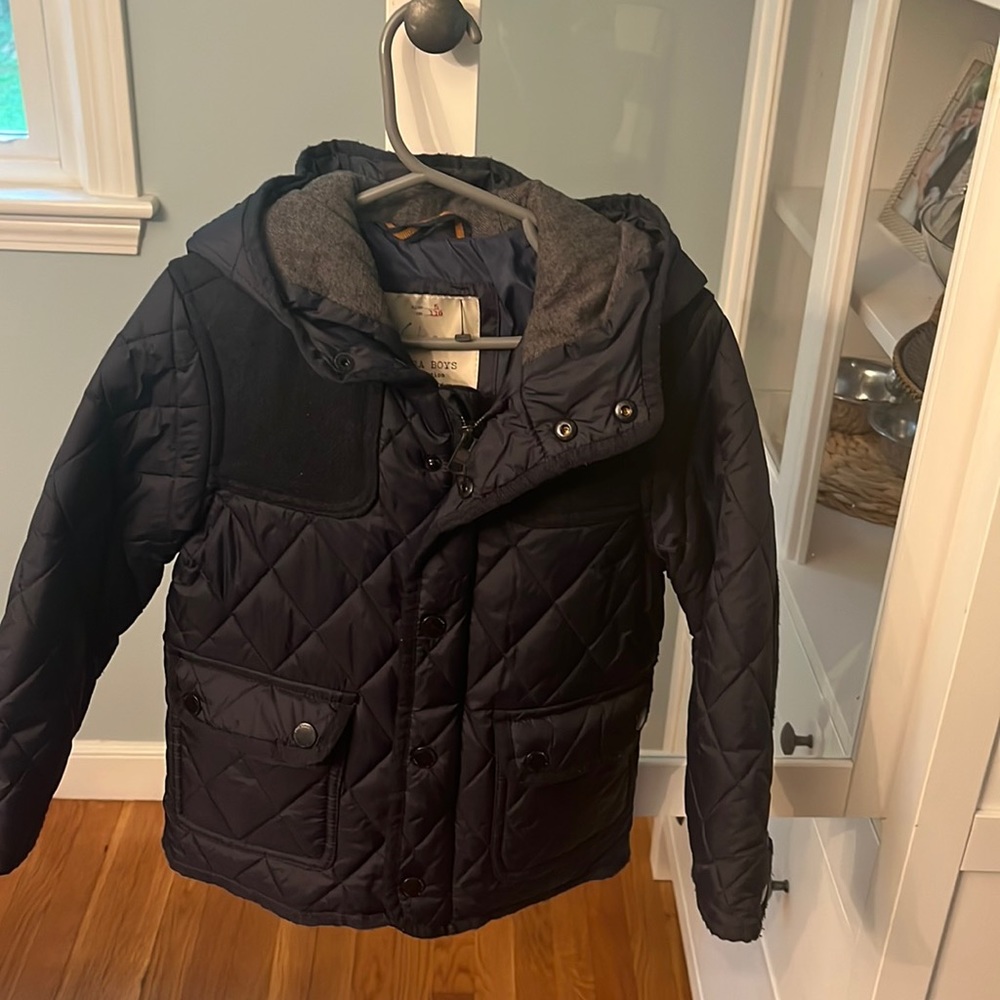 Zara Boys Navy Blue Quilted Jacket Size 5